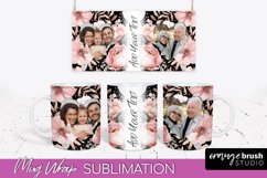 Add Your Photo Mug Wrap -Floral Mug Sublimation Design Product Image 1