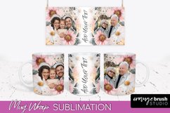 Add Your Photo Mug Wrap -Floral Mug Sublimation Design Product Image 1