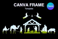 Nativity Scene Canva Frame Christmas Jesus Add Photo Border1 Product Image 1