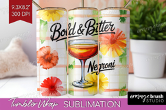 Negroni Cocktail Tumbler Wrap Summer Drink Tumbler PNG Product Image 1