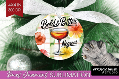 Negroni Cocktail Ornament PNG Summer Drink PNG Sublimation Product Image 1