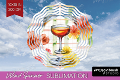 Negroni Cocktail Wind Spinner Sublimation PNG Summer Drink Product Image 1