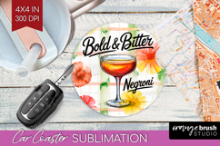 Negroni Cocktail Car Coaster Summer Drink Coaster PNG Product Image 1