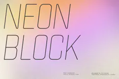 Neon Block - Thin Condensed Italic Display Font Product Image 1