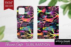Neon Halloween Phone Case PNG - Spooky Case PNG Sublimation Product Image 1
