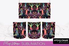 Neon Halloween Mug Wrap - Spooky Mug Sublimation Designs Product Image 1