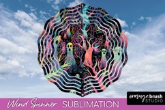 Neon Halloween Wind Spinner, Spooky Wind Spinner Sublimation Product Image 1