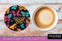 Neon Halloween Coasters - Spooky Round Coaster Sublimation Product Image 1
