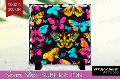 Neon Halloween Slate PNG - Spooky Square Slate Sublimation Product Image 1