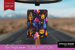 Neon Halloween Air Freshener PNG - Spooky PNG Sublimation Product Image 1
