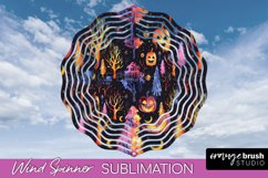 Neon Halloween Wind Spinner, Spooky Wind Spinner Sublimation Product Image 1