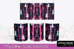 Neon Halloween Mug Wrap - Spooky Mug Sublimation Designs Product Image 1