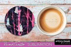 Neon Halloween Coasters - Spooky Round Coaster Sublimation Product Image 1
