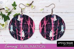 Neon Halloween Earrings - Spooky Round Earring Sublimation Product Image 1