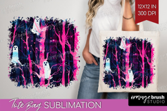 Neon Halloween Tote Bag - Spooky Tote Bag PNG Sublimation Product Image 1