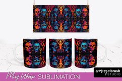 Neon Halloween Mug Wrap - Spooky Mug Sublimation Designs Product Image 1