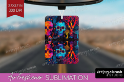 Neon Halloween Air Freshener PNG - Spooky PNG Sublimation Product Image 1