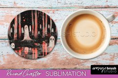 Neon Halloween Coasters - Spooky Round Coaster Sublimation Product Image 1