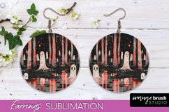 Neon Halloween Earrings - Spooky Round Earring Sublimation Product Image 1