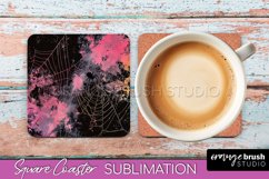 Neon Halloween Coasters - Spooky Square Coaster Sublimation Product Image 1