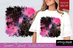 Neon Halloween Square Tshirt Background - Spooky PNG Product Image 1