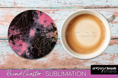 Neon Halloween Coasters - Spooky Round Coaster Sublimation Product Image 1