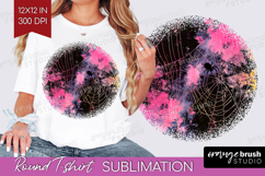 Neon Halloween Round Tshirt Background - Spooky PNG Product Image 1