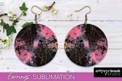 Neon Halloween Earrings - Spooky Round Earring Sublimation Product Image 1