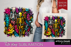 Neon Halloween Tote Bag - Spooky Tote Bag PNG Sublimation Product Image 1