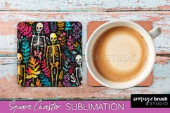 Neon Halloween Coasters - Spooky Square Coaster Sublimation Product Image 1