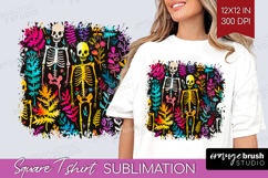 Neon Halloween Square Tshirt Background - Spooky PNG Product Image 1