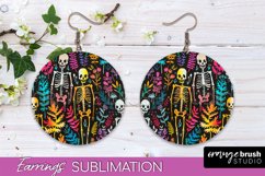 Neon Halloween Earrings - Spooky Round Earring Sublimation Product Image 1