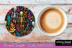 Neon Halloween Coasters - Spooky Round Coaster Sublimation Product Image 1