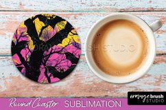 Neon Halloween Coasters - Spooky Round Coaster Sublimation Product Image 1