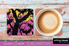 Neon Halloween Coasters - Spooky Square Coaster Sublimation Product Image 1