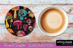 Neon Halloween Coasters - Spooky Round Coaster Sublimation Product Image 1