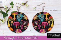 Neon Halloween Earrings - Spooky Round Earring Sublimation Product Image 1