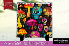 Neon Halloween Slate PNG - Spooky Square Slate Sublimation Product Image 1