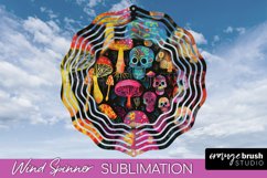 Neon Halloween Wind Spinner, Spooky Wind Spinner Sublimation Product Image 1