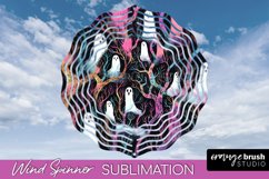 Neon Halloween Wind Spinner, Spooky Wind Spinner Sublimation Product Image 1