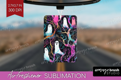 Neon Halloween Air Freshener PNG - Spooky PNG Sublimation Product Image 1