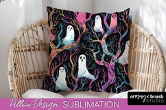 Neon Halloween Pillow Sublimation - Spooky Pillow Cover Product Image 1