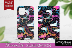 Neon Halloween Phone Case PNG - Spooky Case PNG Sublimation Product Image 1