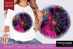 Neon Halloween Round Tshirt Background - Spooky PNG Product Image 1