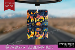 Neon Halloween Air Freshener PNG - Spooky PNG Sublimation Product Image 1
