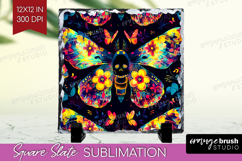 Neon Halloween Slate PNG - Spooky Square Slate Sublimation Product Image 1