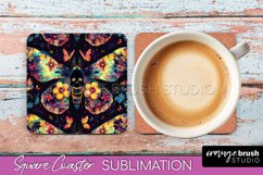 Neon Halloween Coasters - Spooky Square Coaster Sublimation Product Image 1