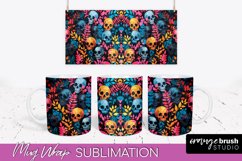 Neon Halloween Mug Wrap - Spooky Mug Sublimation Designs Product Image 1