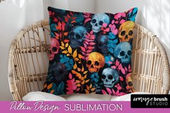 Neon Halloween Pillow Sublimation - Spooky Pillow Cover Product Image 1