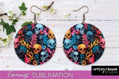 Neon Halloween Earrings - Spooky Round Earring Sublimation Product Image 1